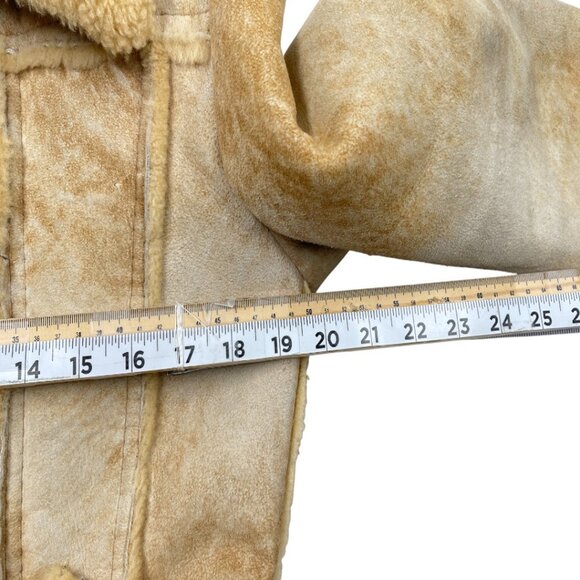 Vintage Leather Attic Shearling Sheepskin Aviator Moto Jacket Men's Small 36 - Picture 8 of 12